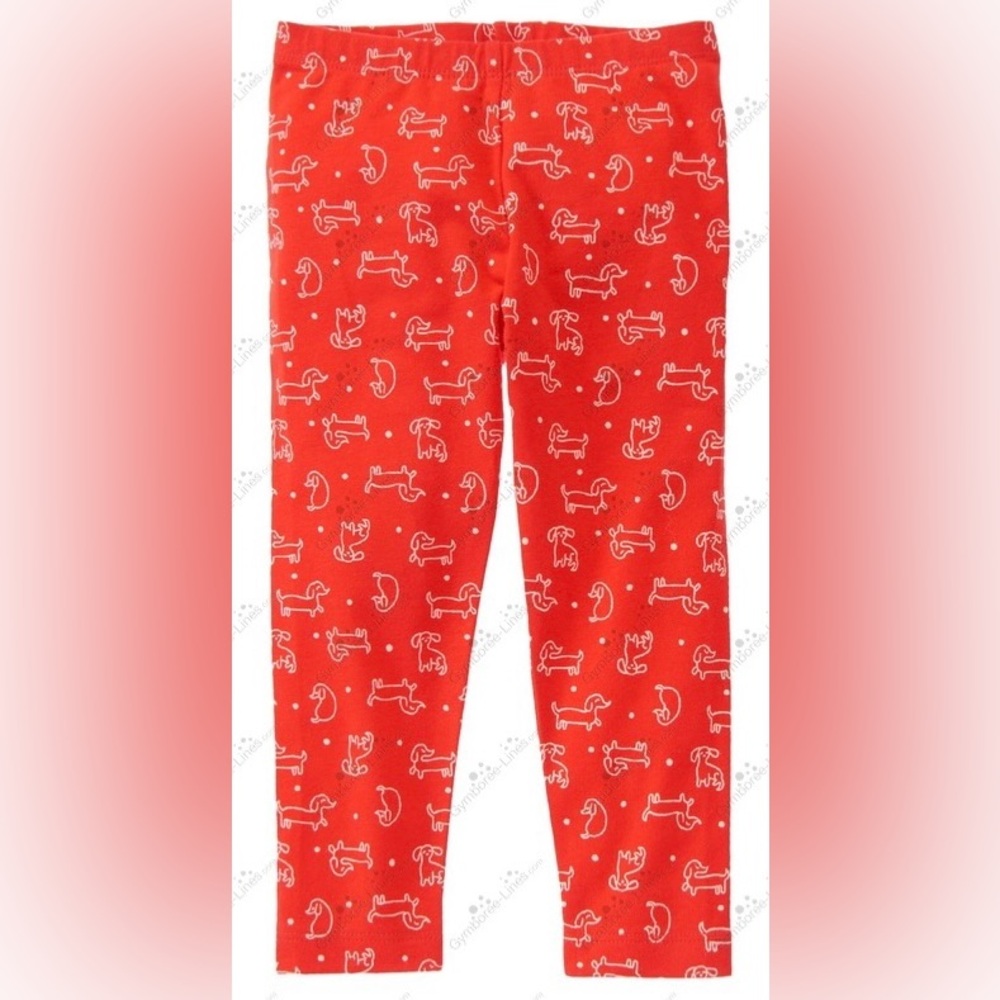 NWT Gymboree Puppy Print Leggings (Red/Orange)